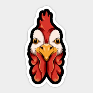 Vintage rooster head Sticker